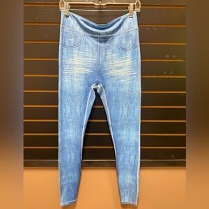 ZYIA Denim Look Everyday Leggings Size 8-10 Blue High Rise